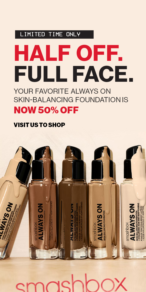 Smashbox Always On Adaptive Balancing Foundation bottles at Maximum FX