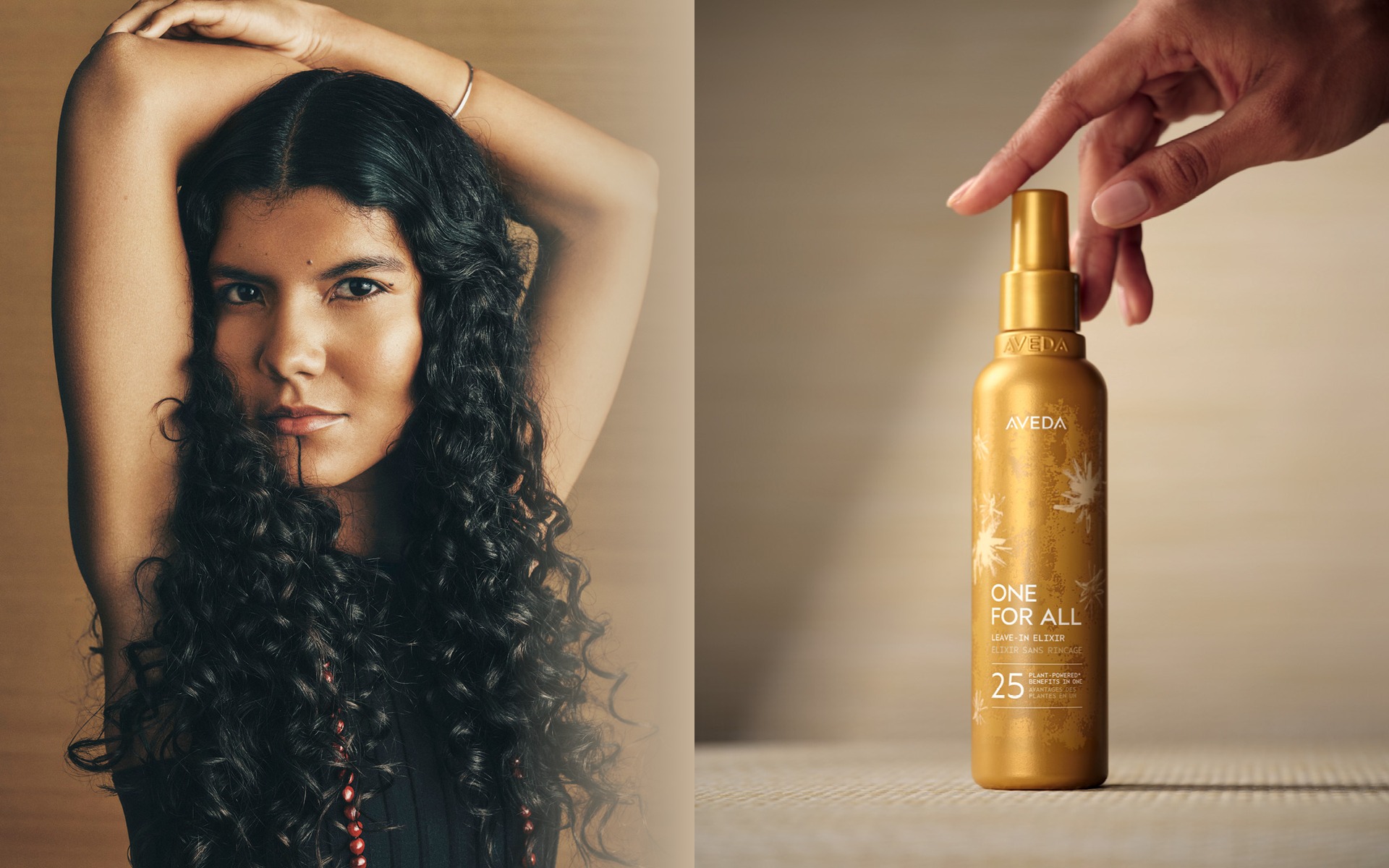 Editorial portrait of glossy hair in motion