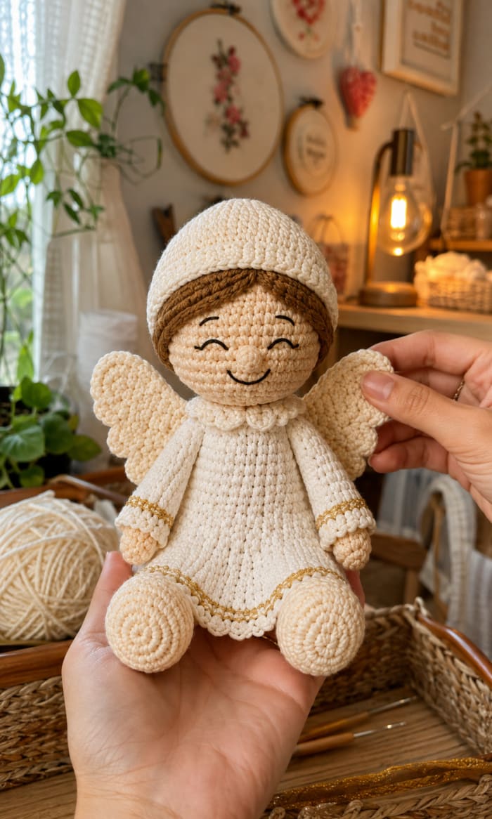 Anjinho em amigurumi