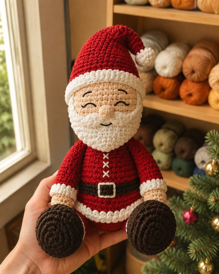 Papai Noel em amigurumi