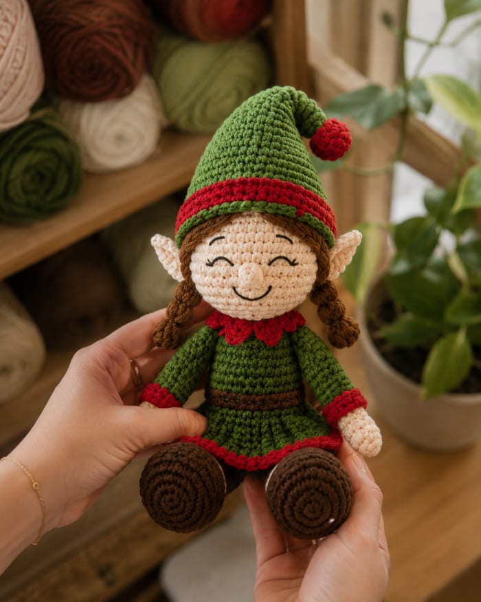 Elfa em amigurumi
