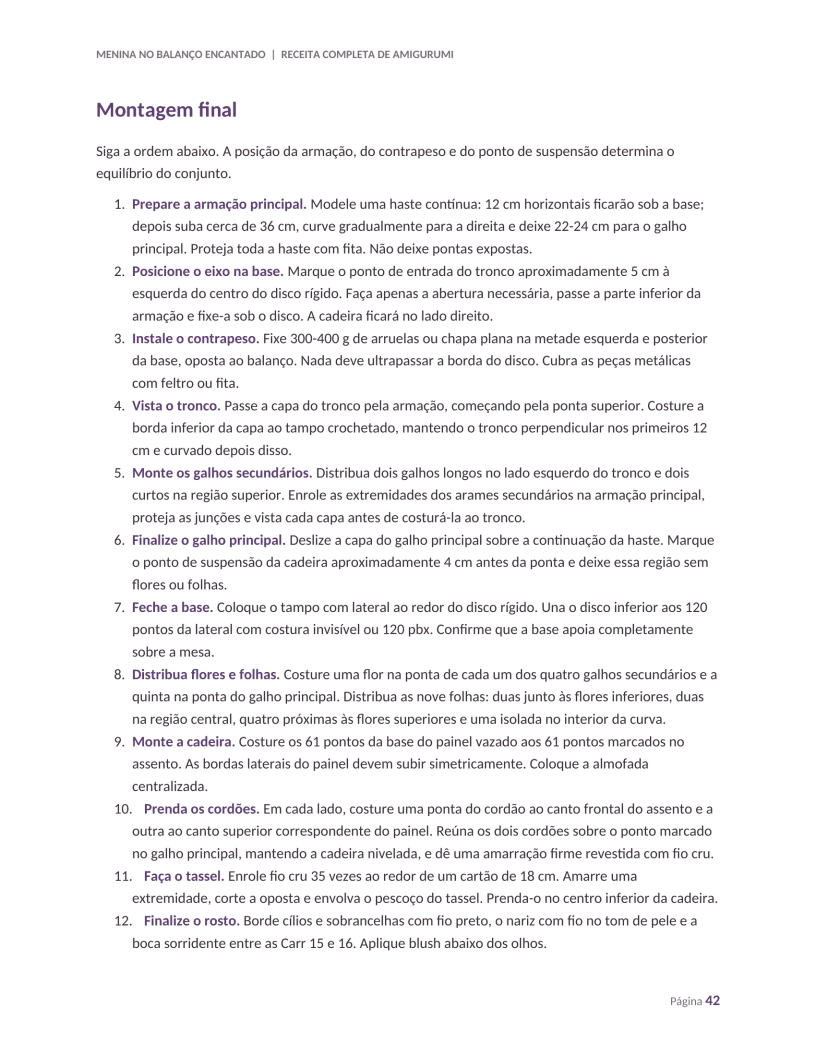 Página 42 da receita com montagem final