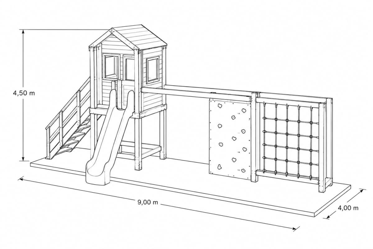 Plano técnico del Circuito 18, aplicable a la versión fabricada en madera