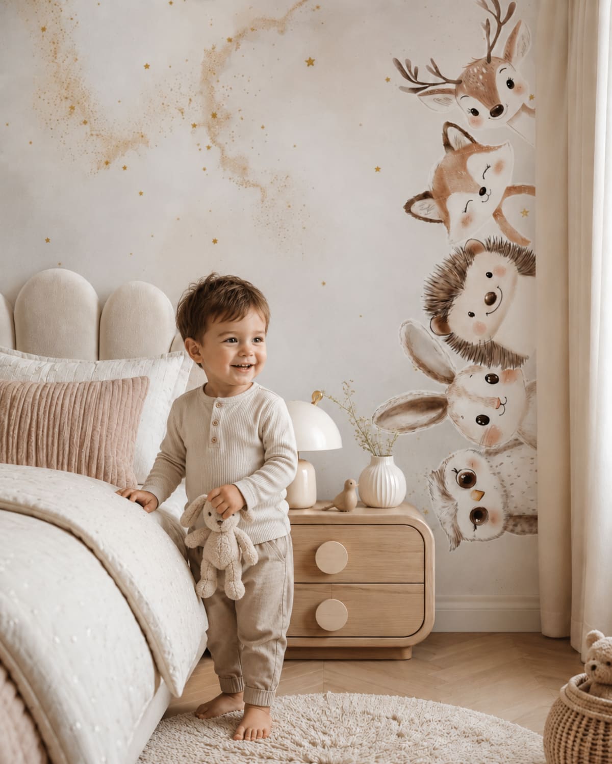 Empapelado infantil premium diseño Animalitos - vista 2 para dormitorio o playroom - Carpintar