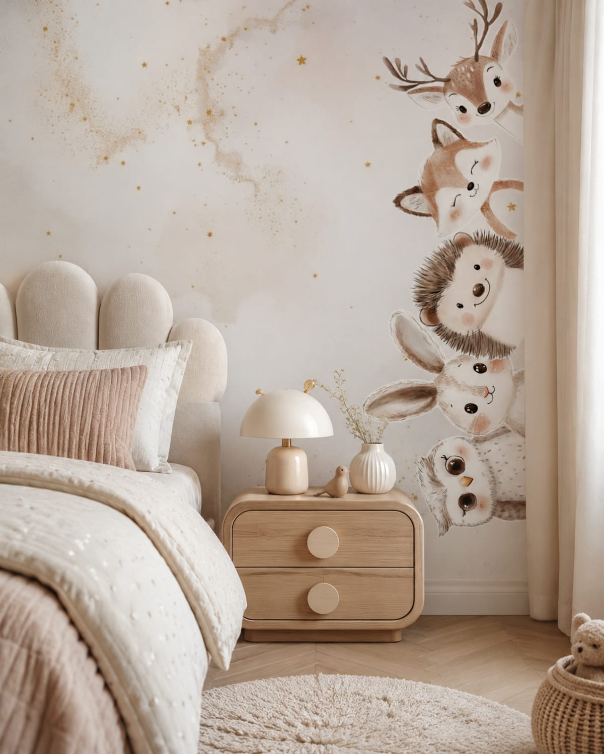 Empapelado infantil premium diseño Animalitos - vista 1 para dormitorio o playroom - Carpintar