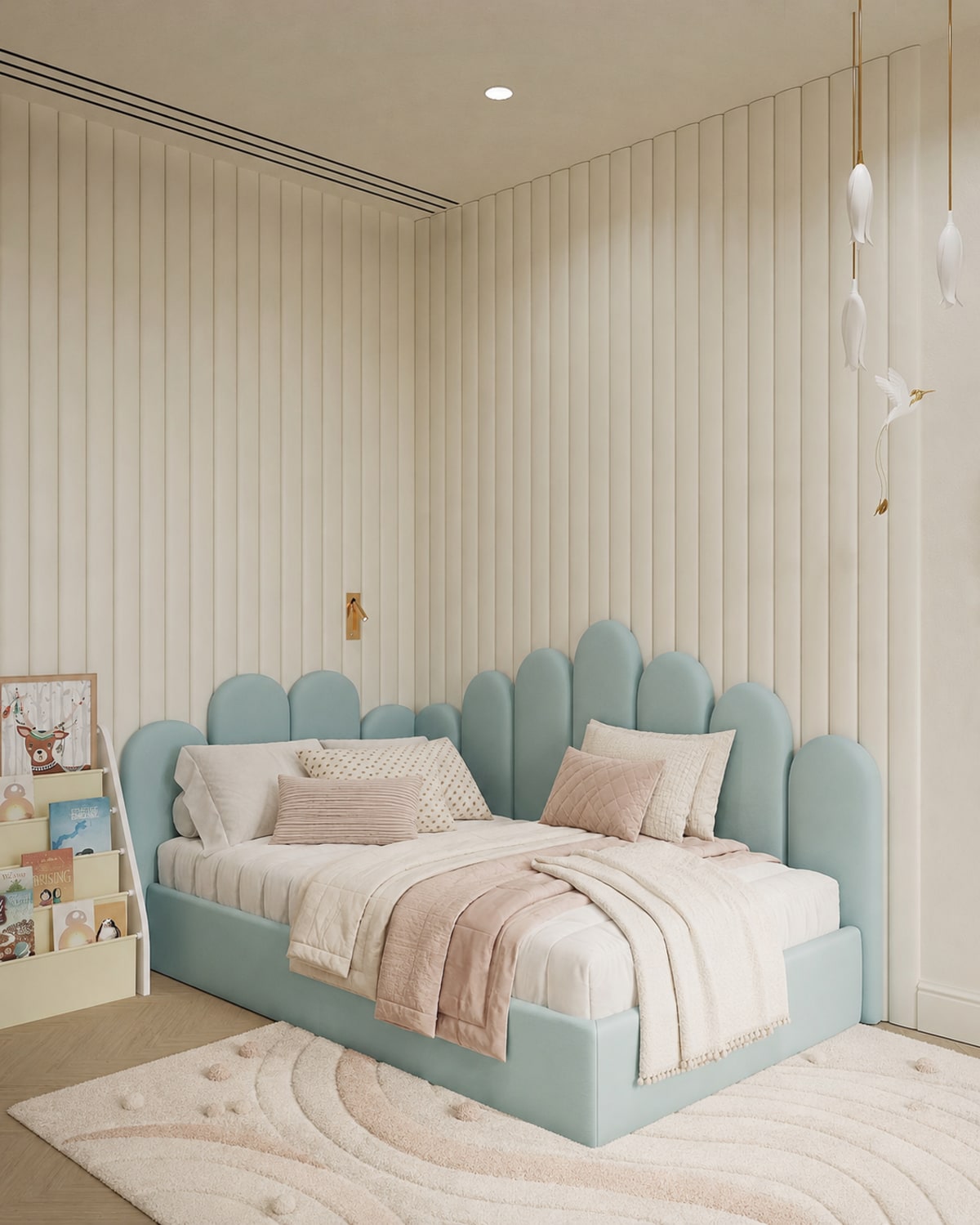 Respaldo infantil Mar tapizado a medida para cama de niños - de Carpintar
