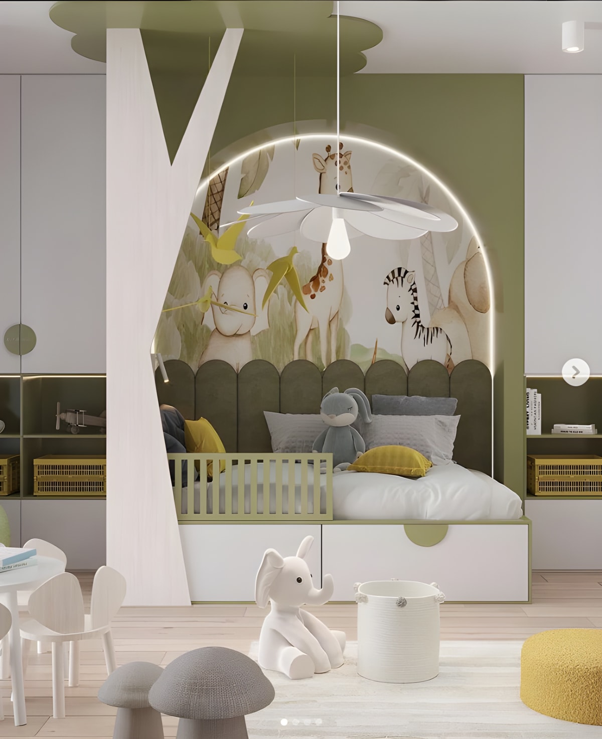 Cuarto Ambar: diseño de dormitorio infantil a medida, vista 1