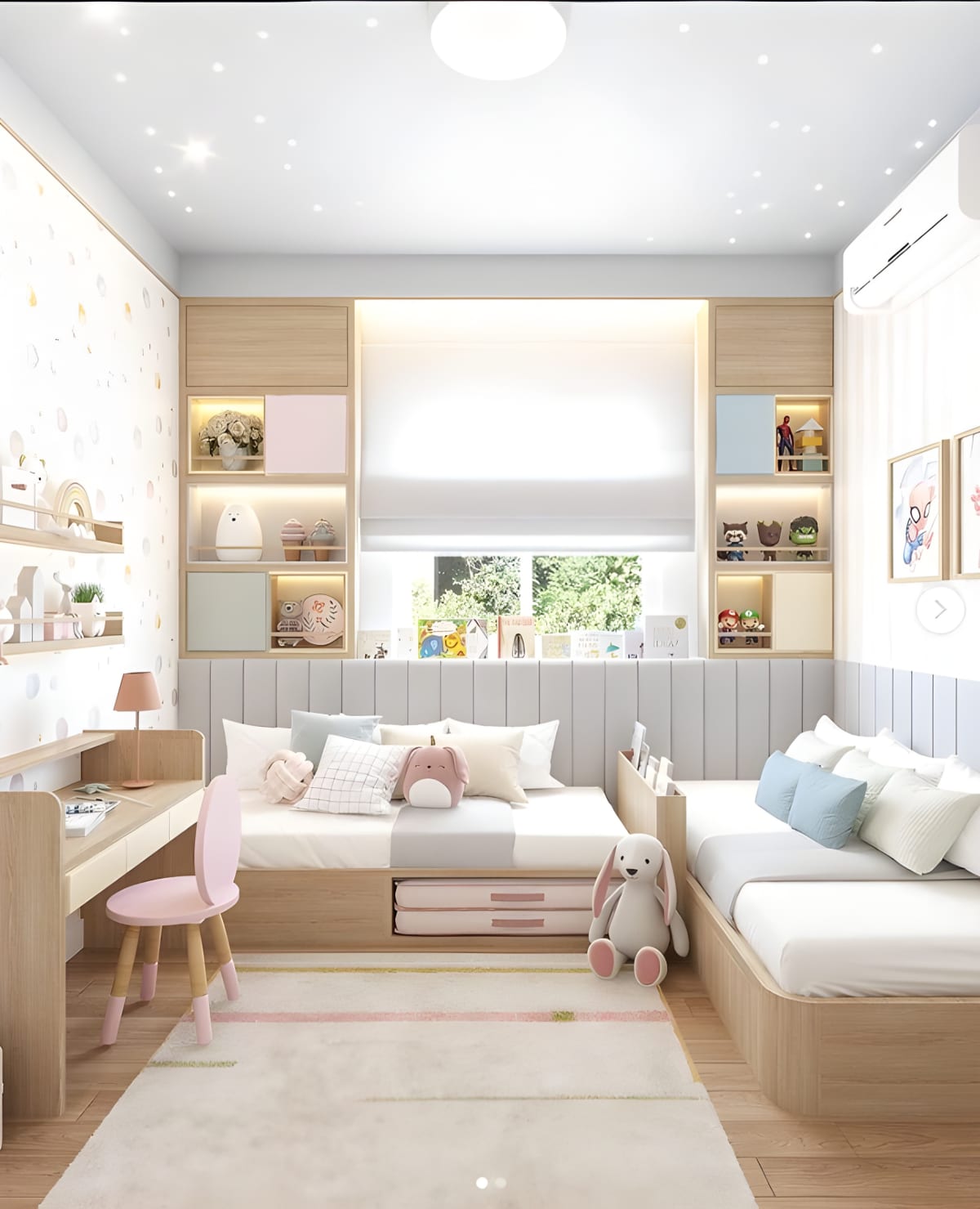 Cuarto Aria: diseño de dormitorio infantil a medida, vista 1