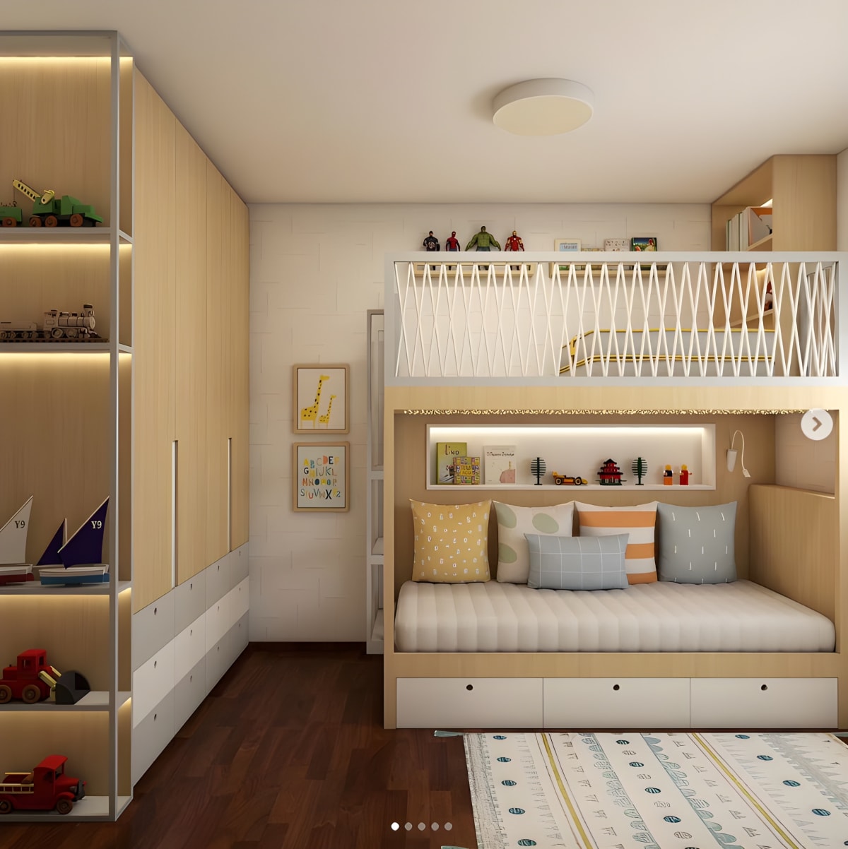 Cuarto de Thomas: diseño de dormitorio infantil a medida, vista 1