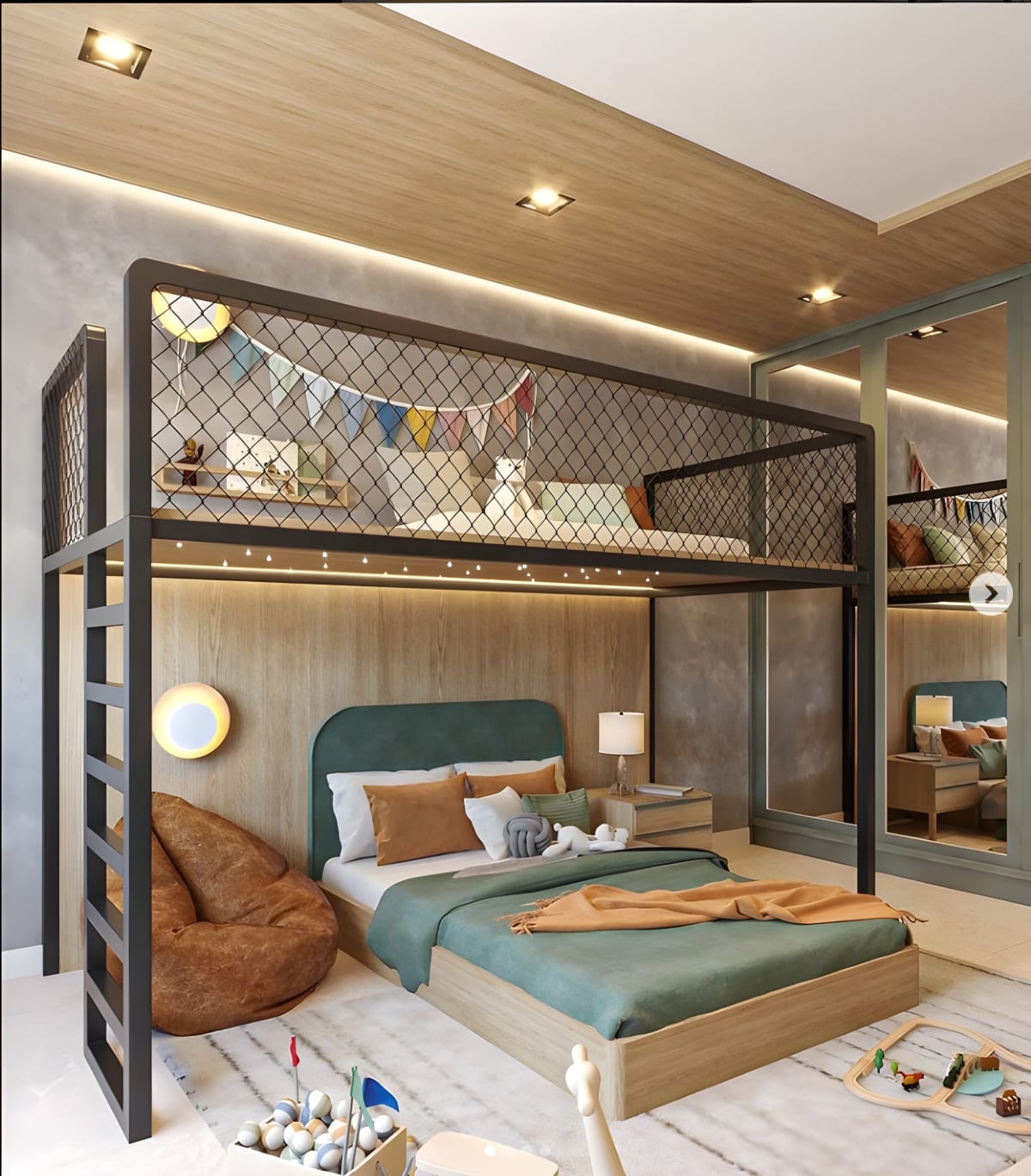 Cuarto Fenix: diseño de dormitorio infantil a medida, vista 1
