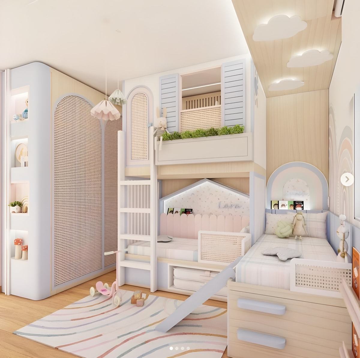 Cuarto Lara: diseño de dormitorio infantil a medida, vista 1