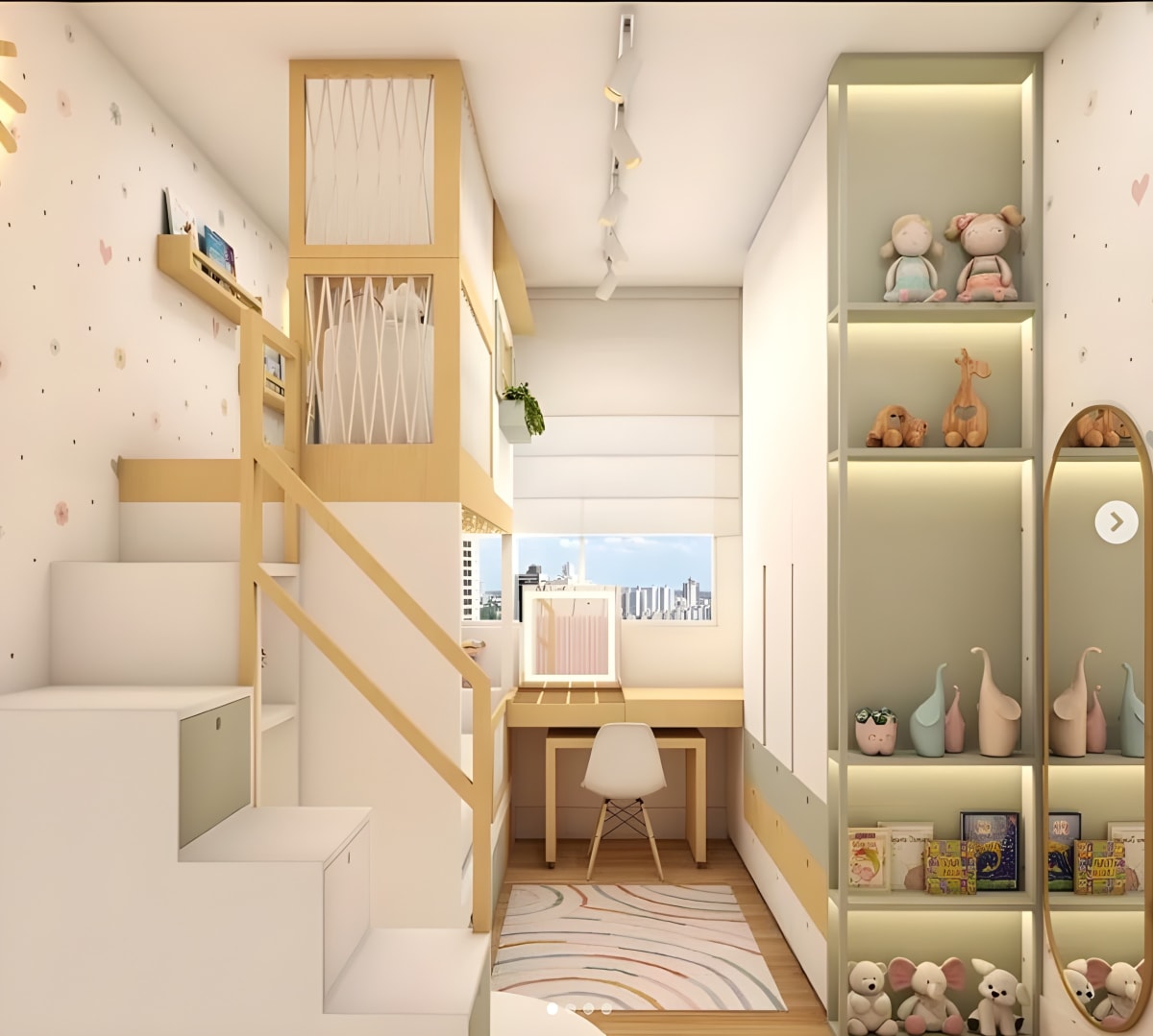 Cuarto olivia: diseño de dormitorio infantil a medida, vista 2