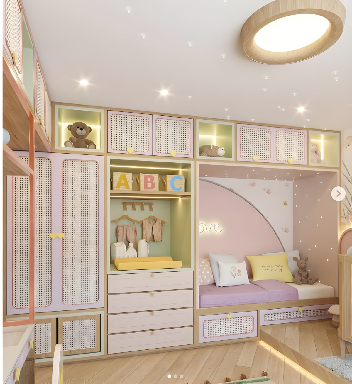 Cuarto Zara: diseño de dormitorio infantil a medida, vista 1