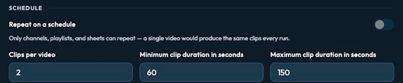 Repeat on a schedule with the cadence picker.