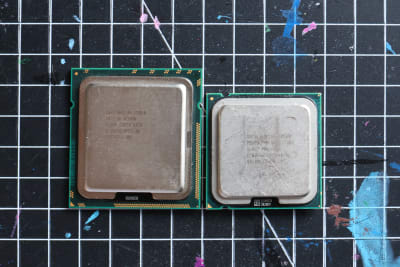 Socket 1366 Xeon next to small 775