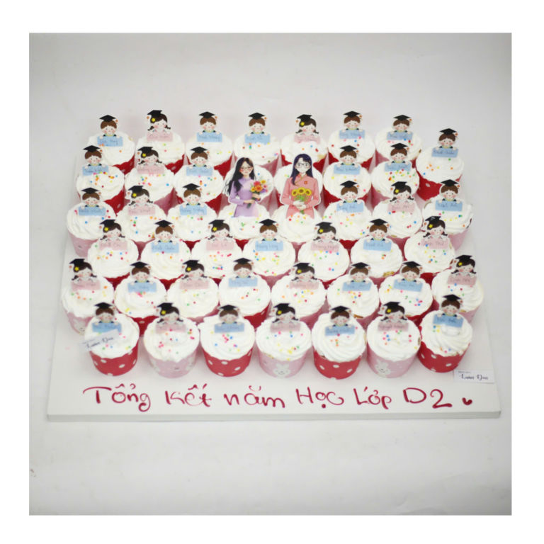 Set cupcake tổng kết năm học lớp D2