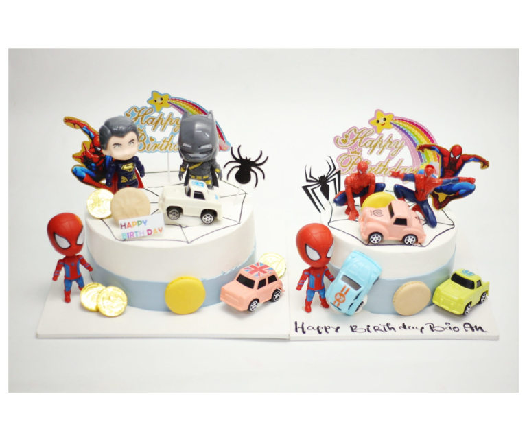 Bánh kem đôi siêu anh hùng Batman Spider-Man