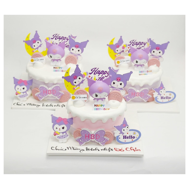 Bánh kem Kuromi tím pastel dễ thương cho bé