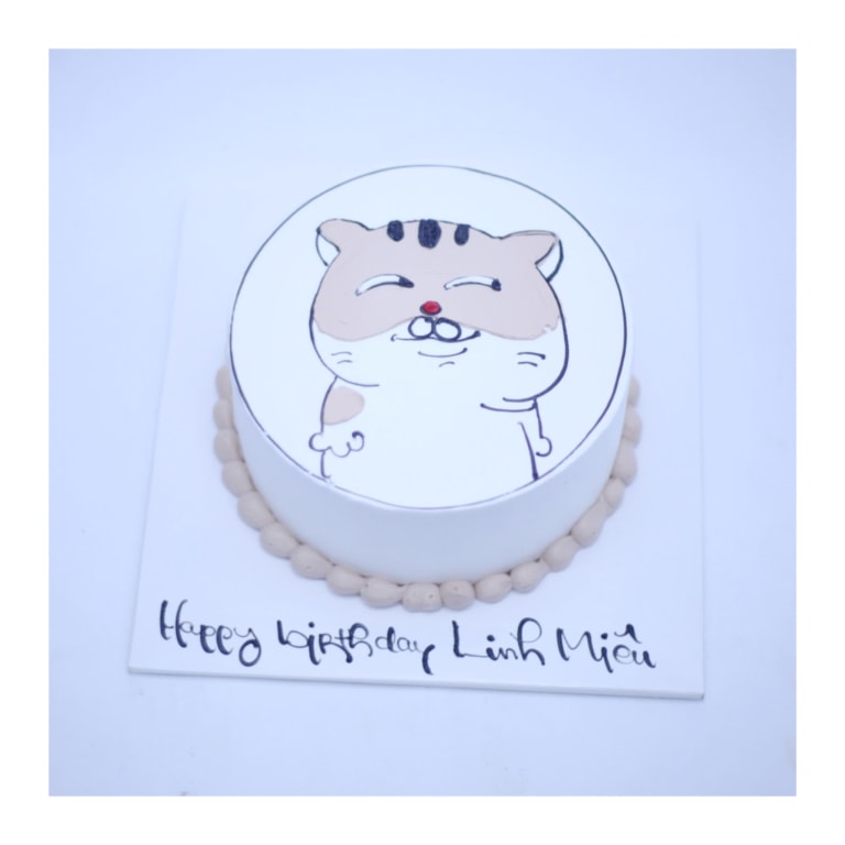 Bánh kem vẽ hình hamster dễ thương