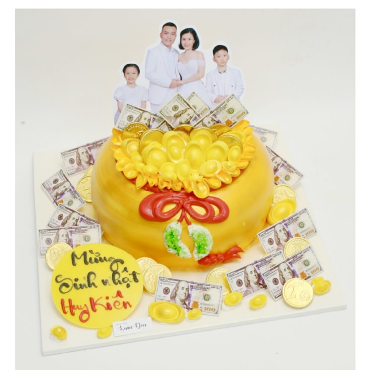 Bánh kem hũ vàng thần tài tài lộc may mắn