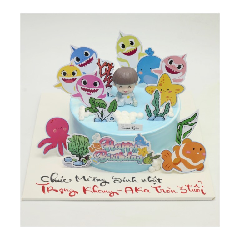Bánh kem gia đình cá mập Baby Shark
