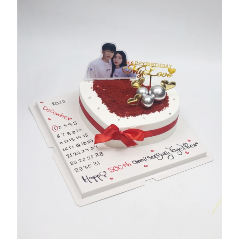 Bánh kem trái tim kỉ niệm 500 ngày yêu