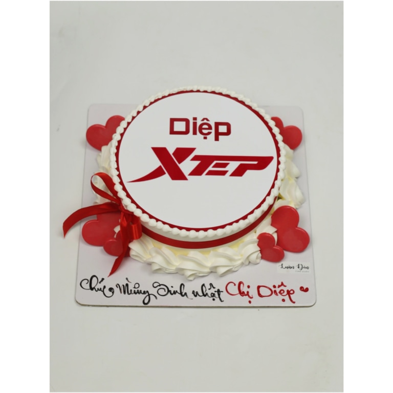Bánh kem in hình logo thương hiệu X-tep