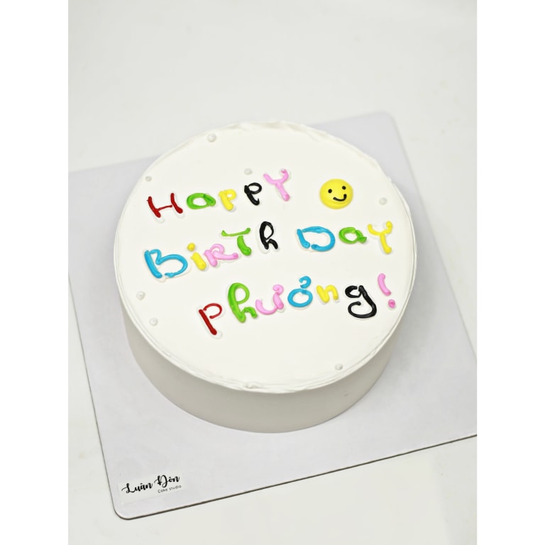 Bánh kem tối giản Happy Birthday Phương