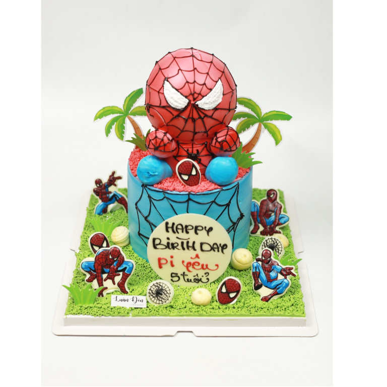 Bánh kem Spider-Man chủ đề siêu anh hùng