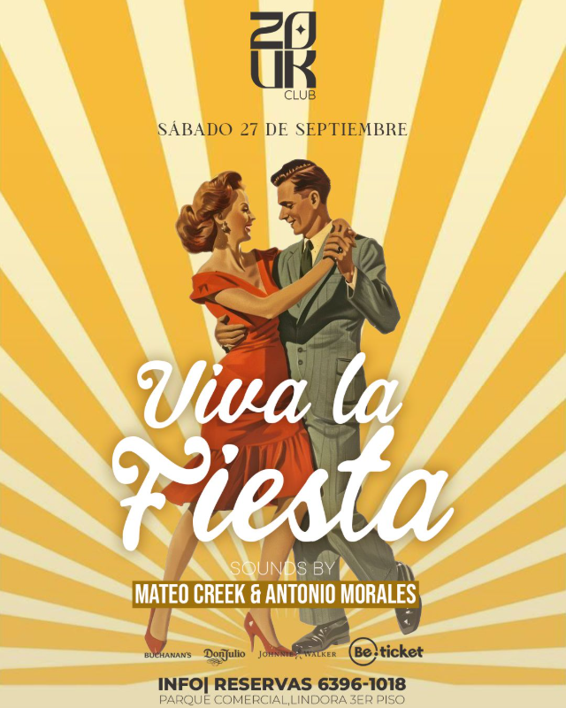 🎉¡VIVA LA FIESTA en @zoukclub.cr !🍻