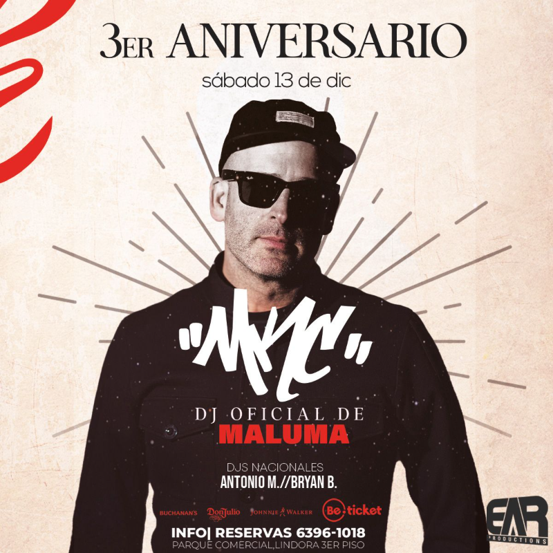 3er ANIVERARIO de Zouk 🍾 DJ OFICIAL DE MALUMA DJ MKC