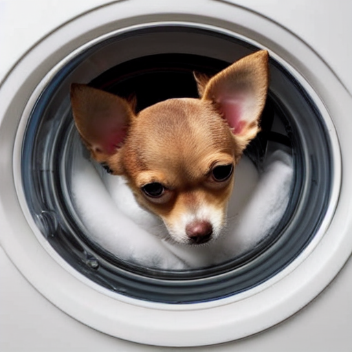 Chihuahua in der Waschmaschine