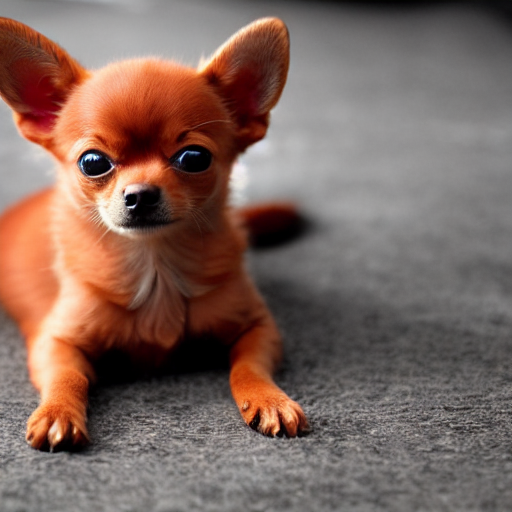 Red Sable Chihuahua Welpe liegend