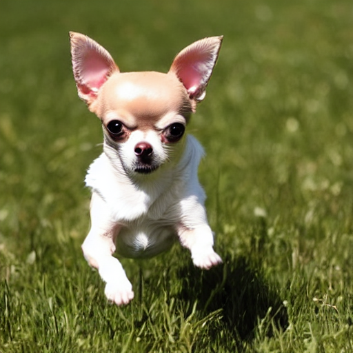 Laufender Chihuahua im Gras