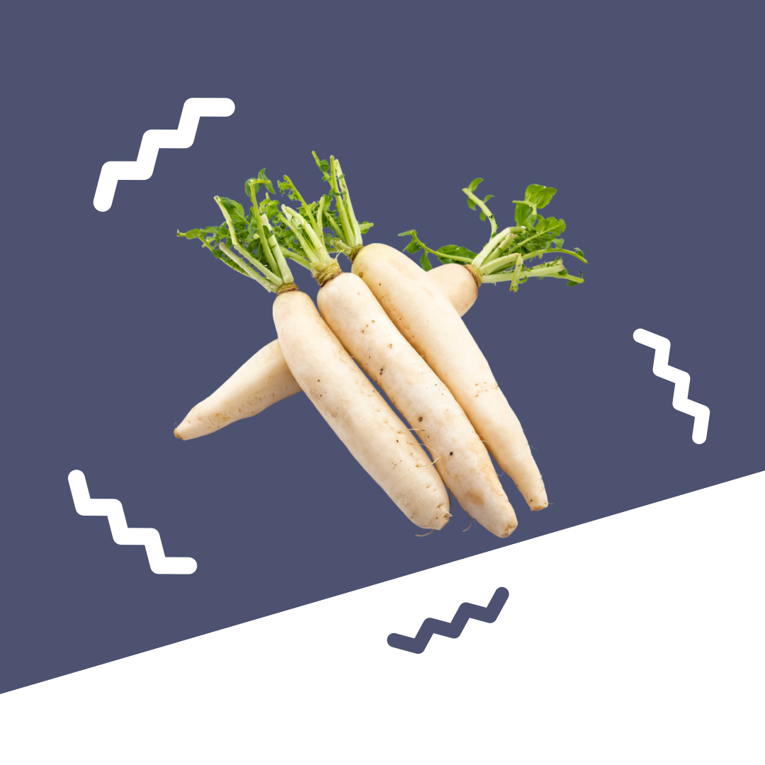 Radishes, White Daikon, Topped