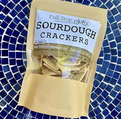 Sourdough Crackers - Tahini Garlic