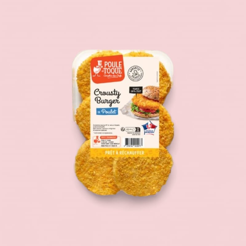 Crousty burger poulet (100% filet) 120gx6 S/AT