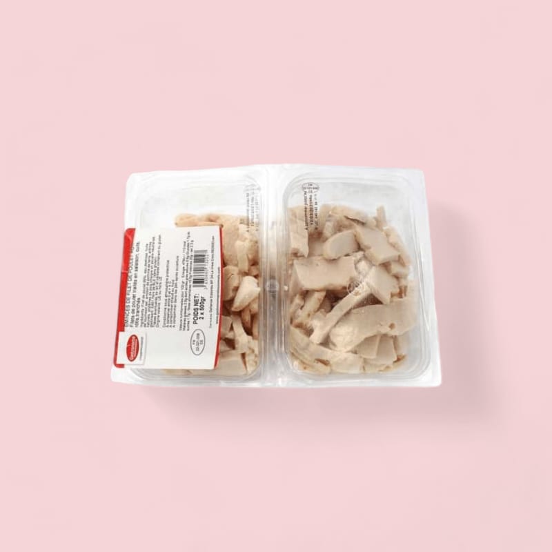 Emincé filet poulet cuit 500gx2
