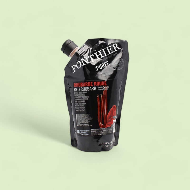 Purée de rhubarbe rouge frais doypack 1kg