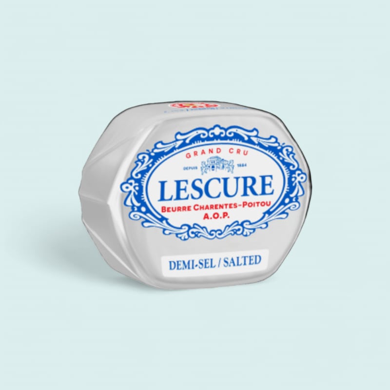 Beurre micro 1/2 sel Lescure AOP 15gr X100 