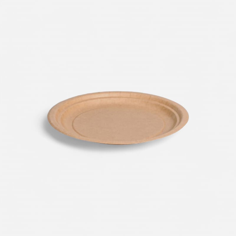 Assiette 180mm diamètre carton brun × 50