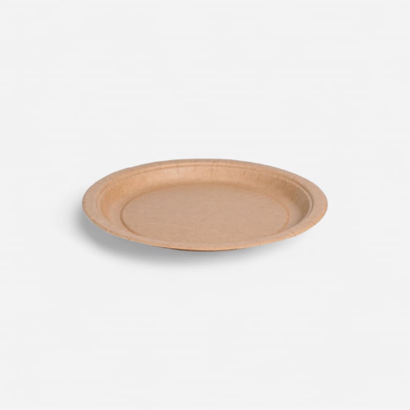Assiette 230mm diamètre carton brun × 50