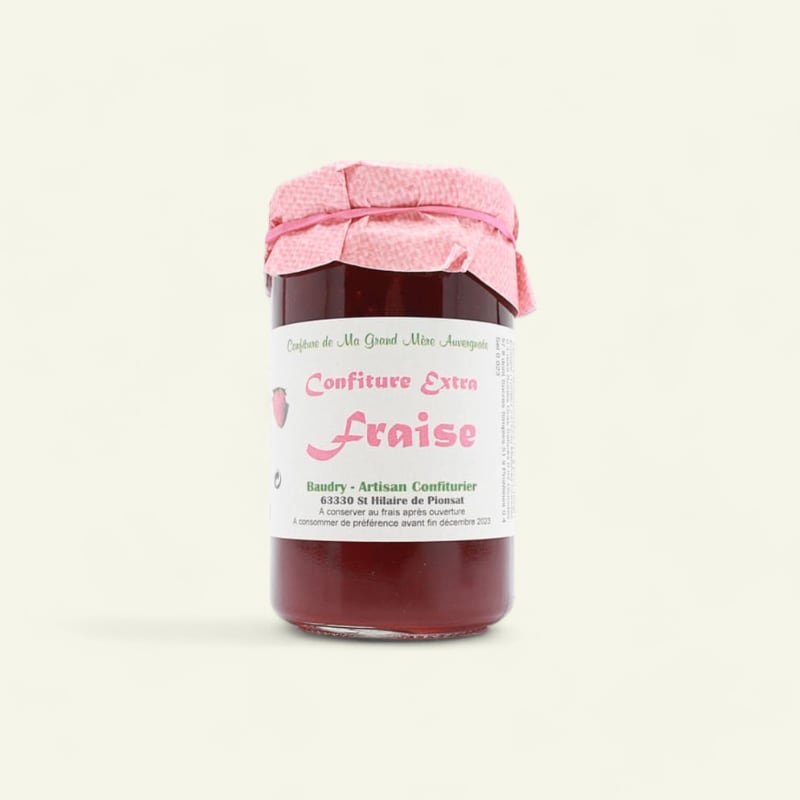 Confiture artisanale de fraise bocal 370g