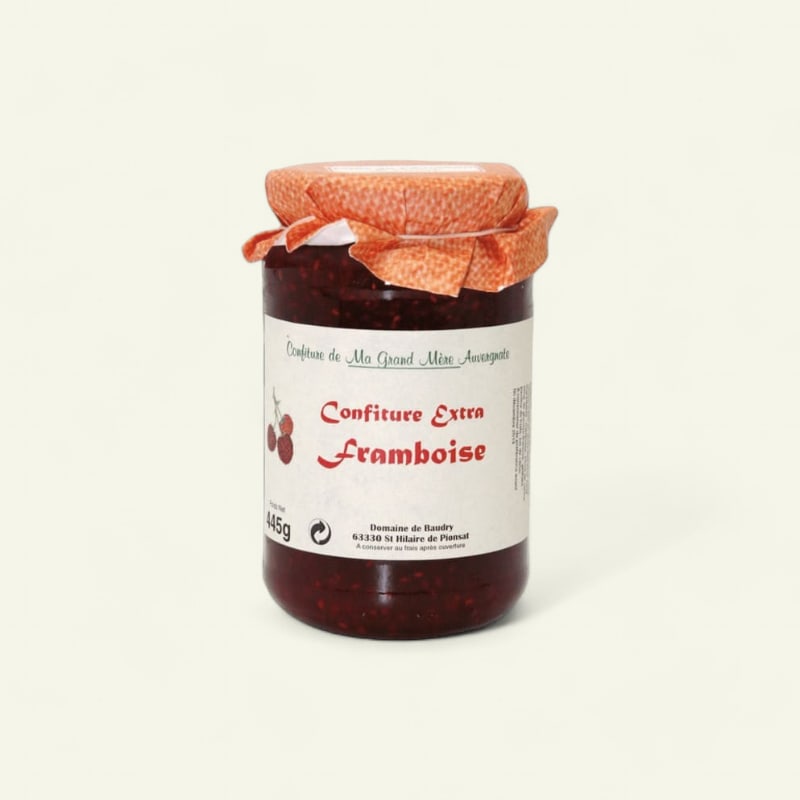 Confiture artisanale de framboises bocal 370g