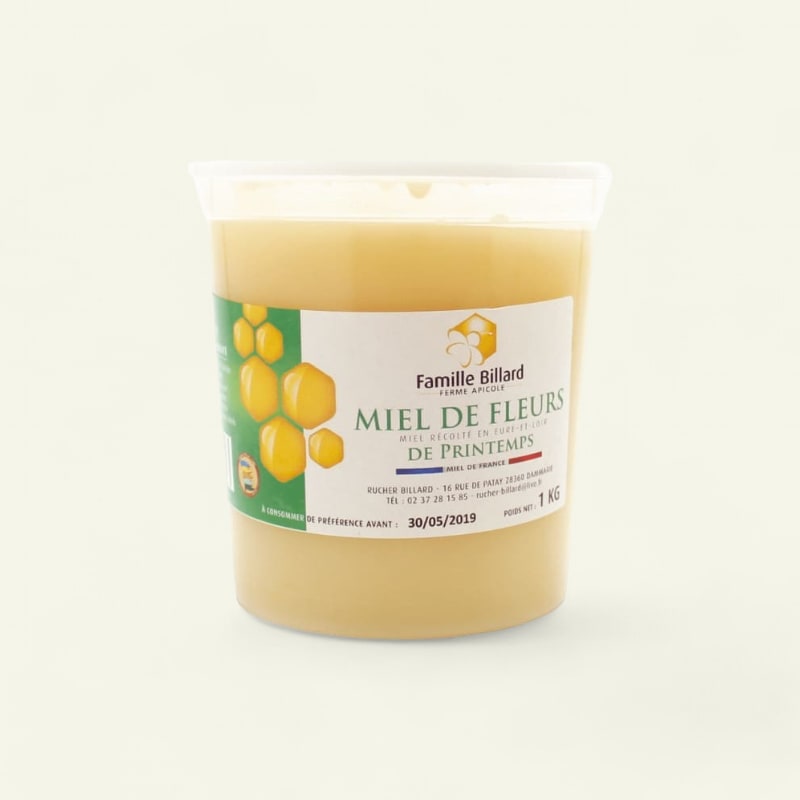Miel de fleurs de printemps origine Eure-et-Loir pot 1kg