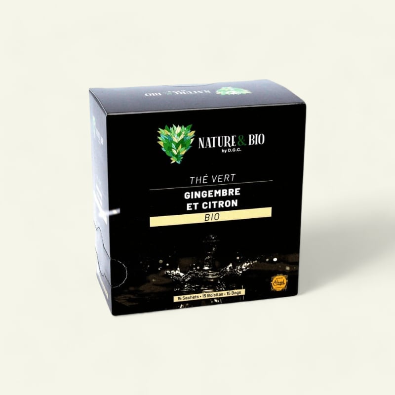 Thé vert au gingembre et citron BIO x15 sachets 