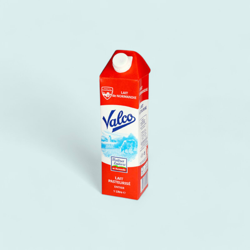 Lait frais entier pasteurisé Valco pack 12x1L