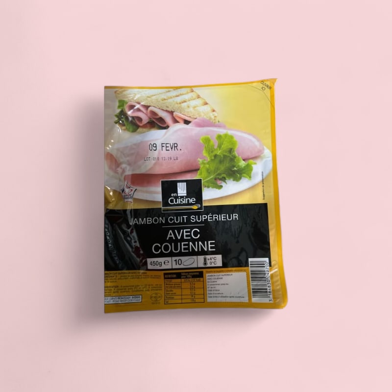 Jambon cuit supérieur AC 10 tranches 450g