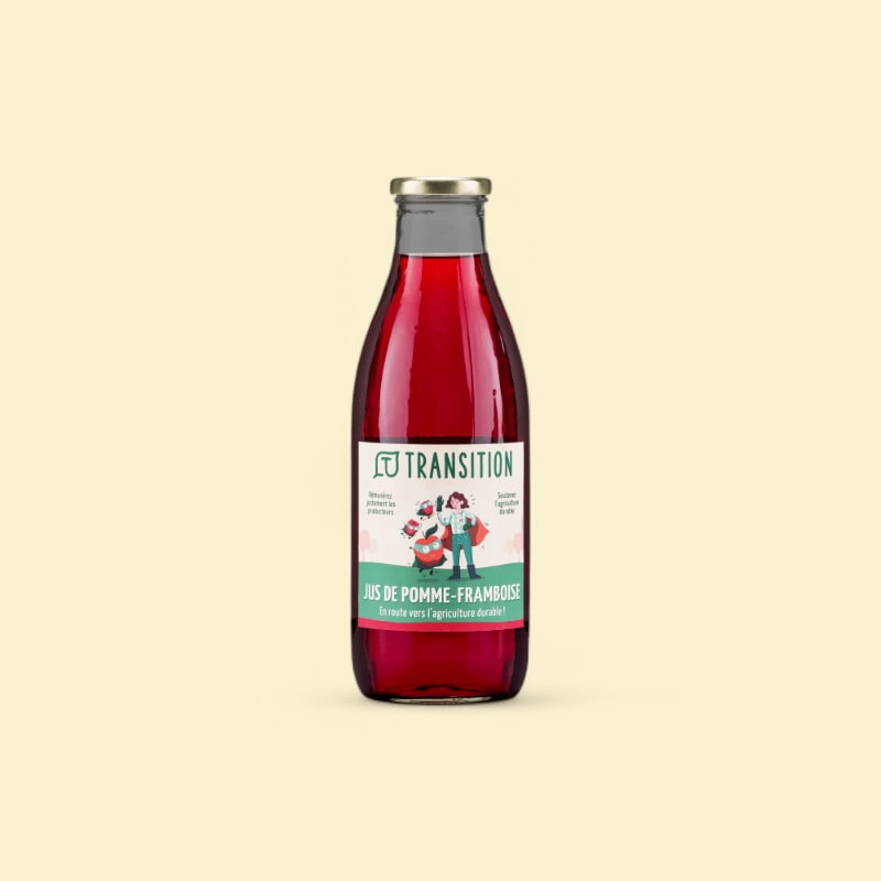 Jus de pomme framboise origine France - Pur jus 1L