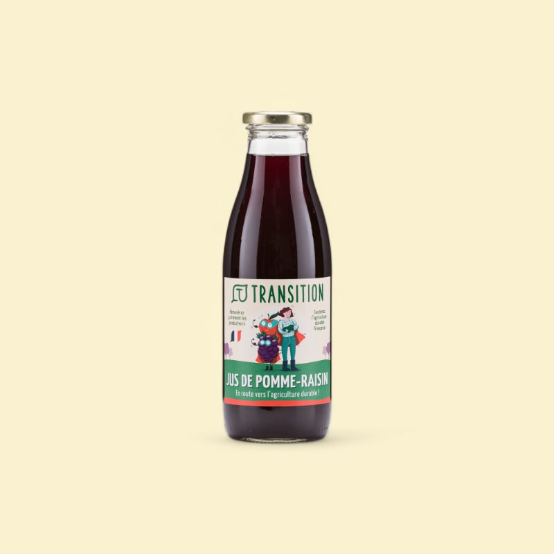 Jus de pomme raisin origine France - Pur jus 75cl